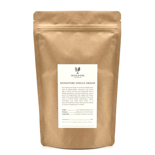 Olive & Oak Signature Single Origin coffee bag